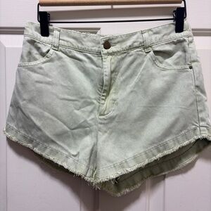 Young Fabulous and Broke Green Jean Shorts